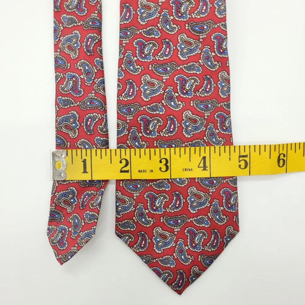 Liberty Of London Silk Tie Paisley Red Blue Vintage USA Made Classic